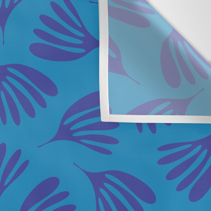Blue Toned Wispy Leaves Contemporary Abstract Pattern Wall Tapestry Gallery Image 3
