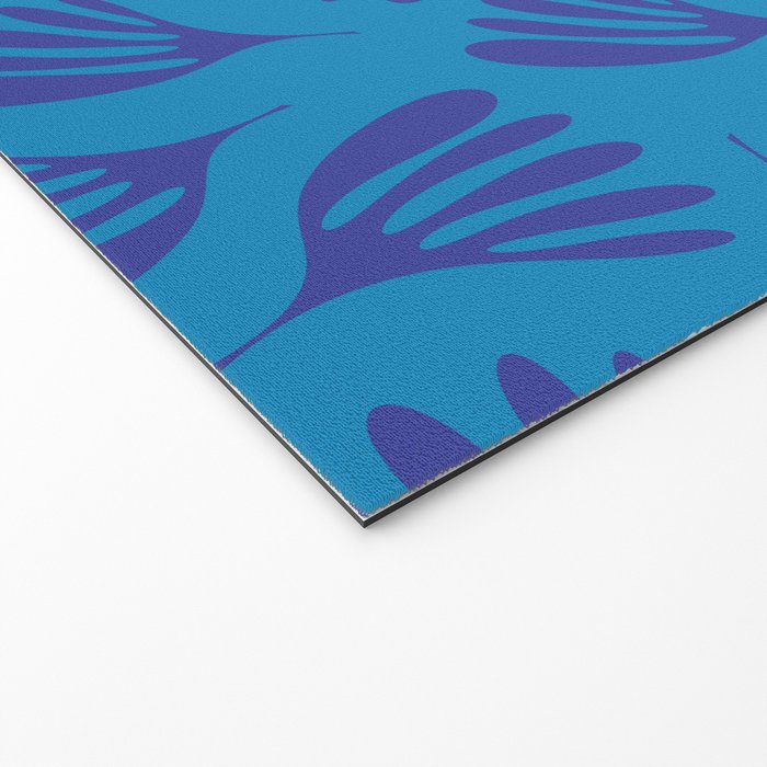 Blue Toned Wispy Leaves Contemporary Abstract Pattern Welcome Mat Gallery Image 2