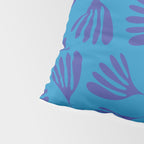 Blue Toned Wispy Leaves Contemporary Abstract Pattern Pillow Sham Gallery Image 4