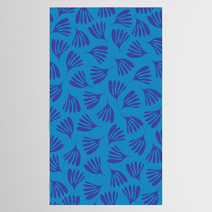 Blue Toned Wispy Leaves Contemporary Abstract Pattern Tablecloth Gallery Image 2