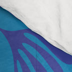 Blue Toned Wispy Leaves Contemporary Abstract Pattern Comforter Gallery Image 4