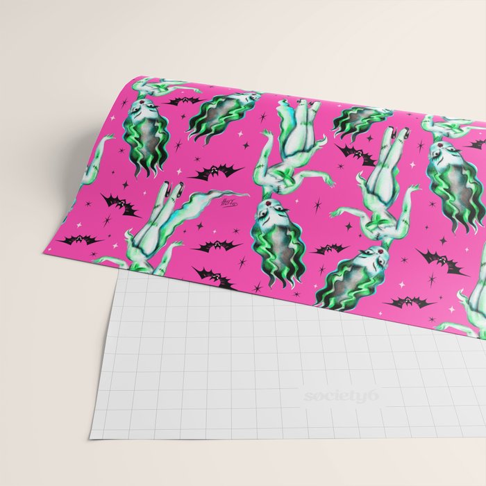 Bride of Frankenstein on Hot Pink Wrapping Paper Gallery Image 2