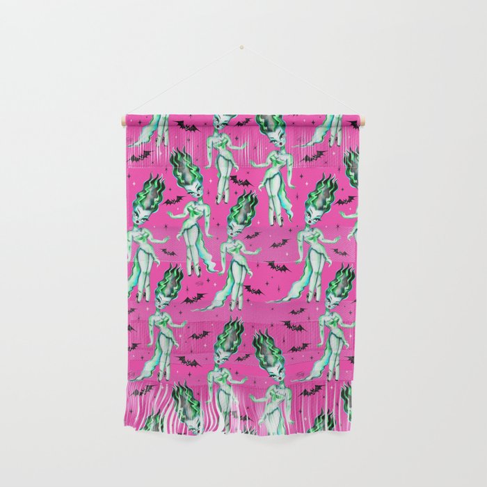 Bride of Frankenstein on Hot Pink Wall Hanging Gallery Image 1