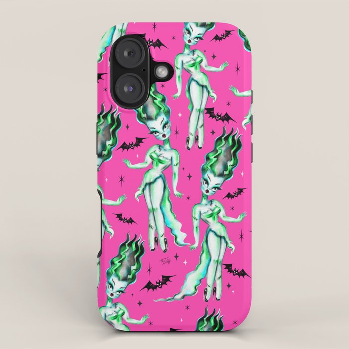 Bride of Frankenstein on Hot Pink iPhone Case Gallery Image 1