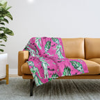 Bride of Frankenstein on Hot Pink Throw Blanket Gallery Image 1