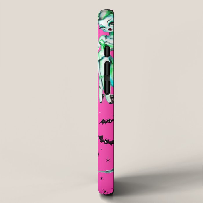 Bride of Frankenstein on Hot Pink iPhone Case Gallery Image 2