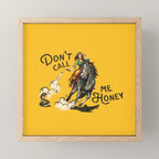 Don't Call Me Honey Retro Cowgirl On Horseback V.1 Mini Art Print Gallery Image 1