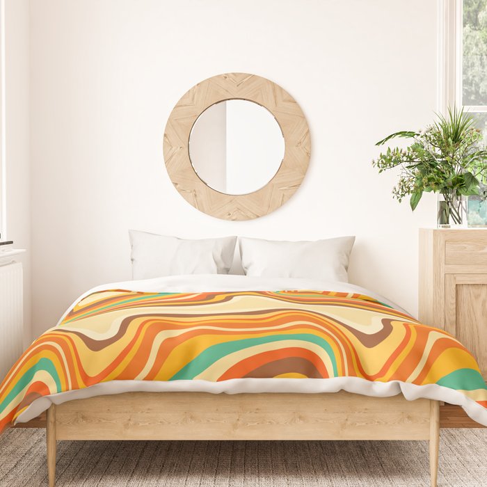 retro wave warm Duvet Cover Gallery Image 3