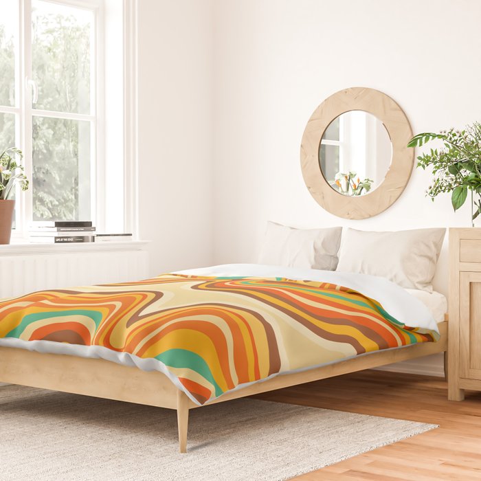 retro wave warm Duvet Cover Gallery Image 2