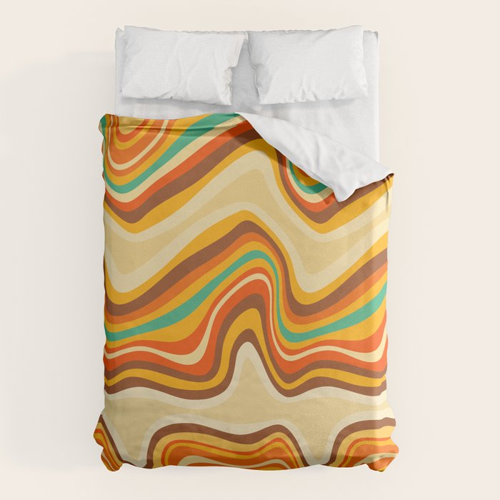 retro wave warm Duvet Cover Gallery Image 1