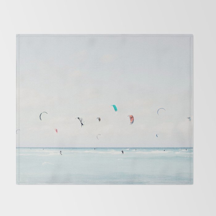 Kite Surfing Throw Blanket Gallery Image 2