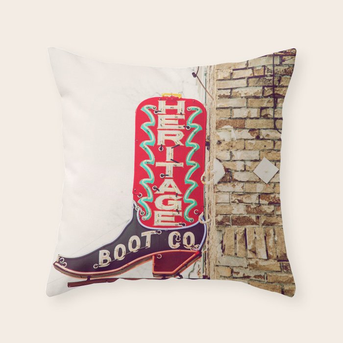 Downtown Austin Texas Neon Throw Pillow Gallery Image 1