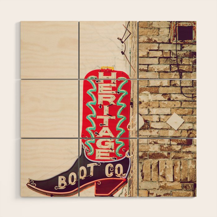 Downtown Austin Texas Neon Wood Wall Art Gallery Image 1