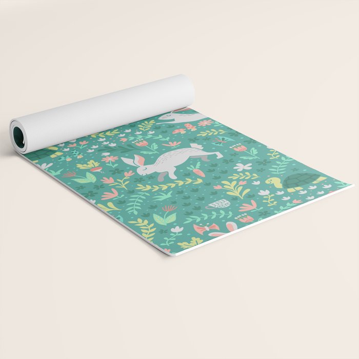 Spring Pattern of Bunnies with Turtles Yoga Mat Gallery Image 2