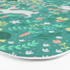 Spring Pattern of Bunnies with Turtles Bath Mat Gallery Image 3