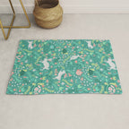 Spring Pattern of Bunnies with Turtles Rug Gallery Image 1