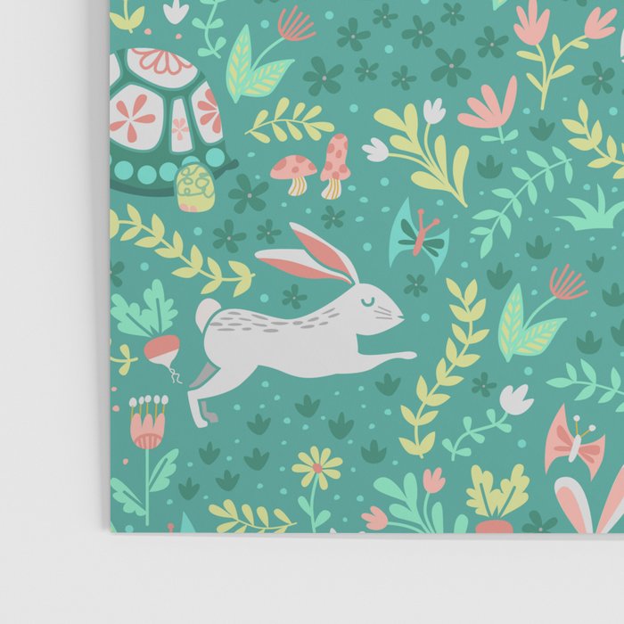Spring Pattern of Bunnies with Turtles Poster Gallery Image 3