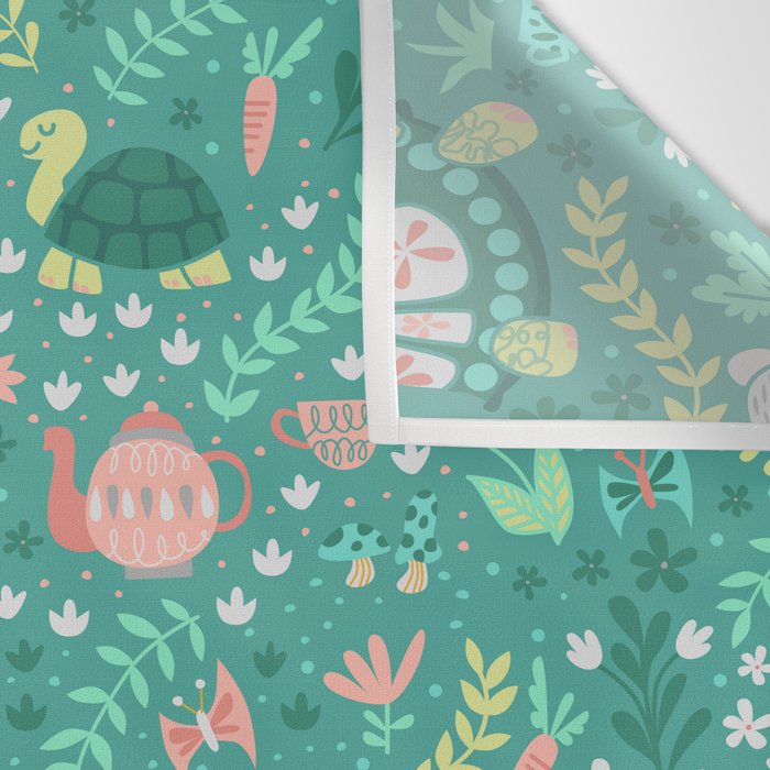Spring Pattern of Bunnies with Turtles Wall Tapestry Gallery Image 3