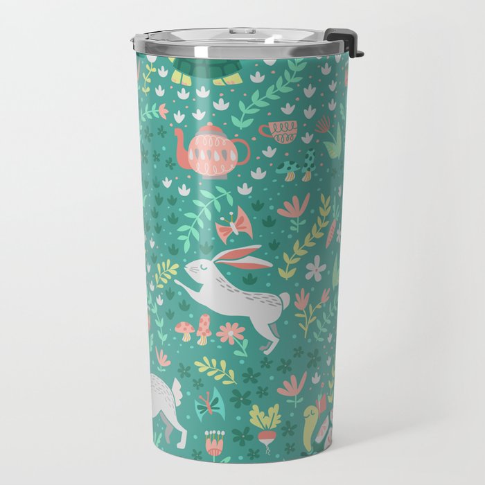 Spring Pattern of Bunnies with Turtles Travel Mug Gallery Image 2