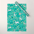 Spring Pattern of Bunnies with Turtles Wrapping Paper Gallery Image 1