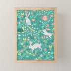 Spring Pattern of Bunnies with Turtles Mini Art Print Gallery Image 1