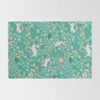 Spring Pattern of Bunnies with Turtles Rug Gallery Image 2