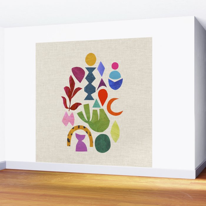 Green Flower Wall Mural Gallery Image 2