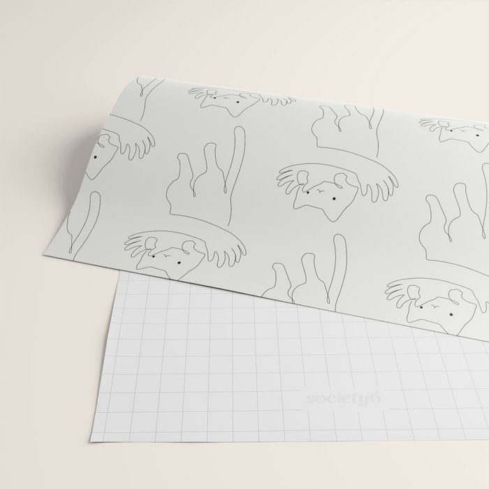 One Line Cat 2: Hug Wrapping Paper Gallery Image 2