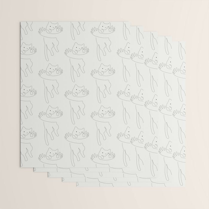 One Line Cat 2: Hug Wrapping Paper Gallery Image 3