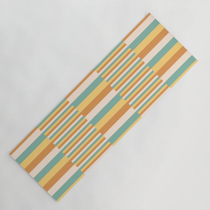 Mixed Stripes Pattern VII Retro Summer Yoga Mat Gallery Image 1