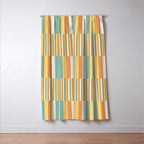 Mixed Stripes Pattern VII Retro Summer Window Curtain Gallery Image 3
