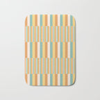 Mixed Stripes Pattern VII Retro Summer Bath Mat Gallery Image 1