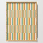 Mixed Stripes Pattern VII Retro Summer Serving Tray Gallery Image 1