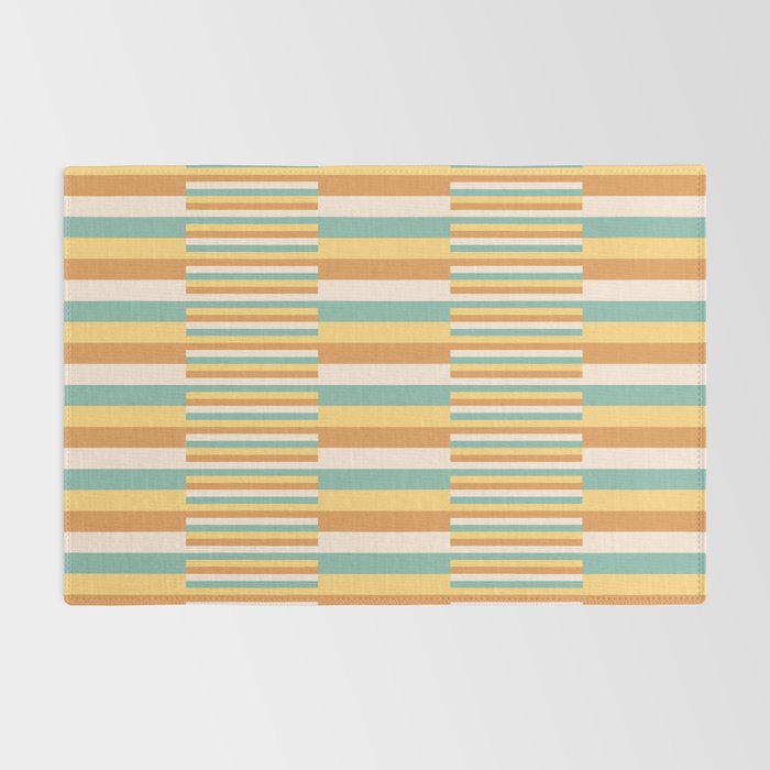 Mixed Stripes Pattern VII Retro Summer Rug Gallery Image 2
