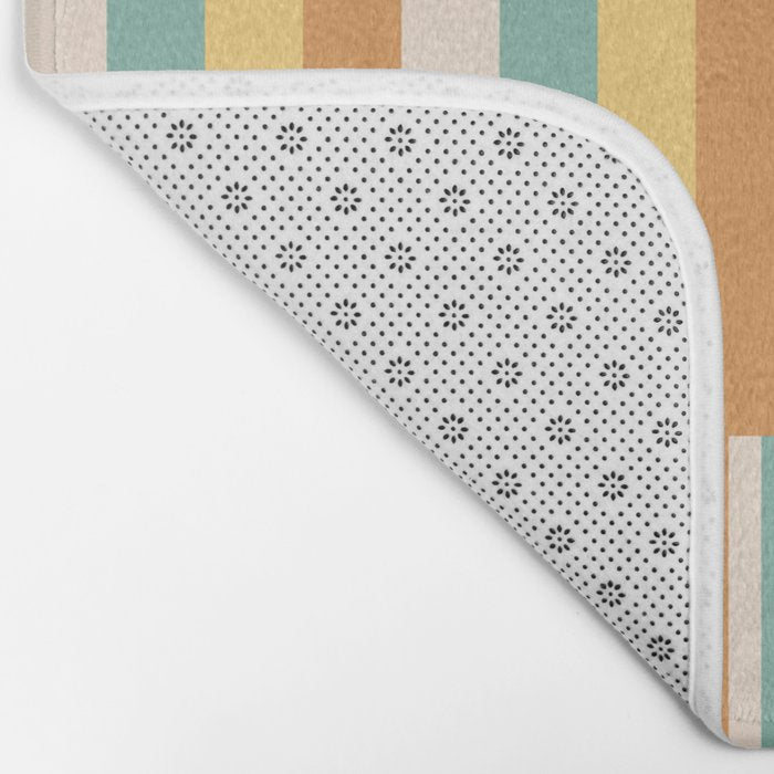 Mixed Stripes Pattern VII Retro Summer Bath Mat Gallery Image 2