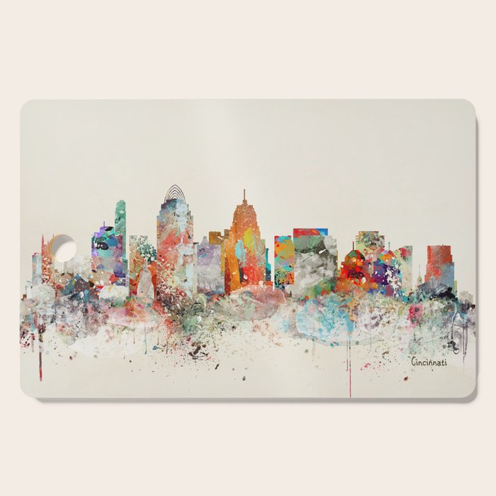cincinnati ohio skyline Cutting Board Gallery Image 1