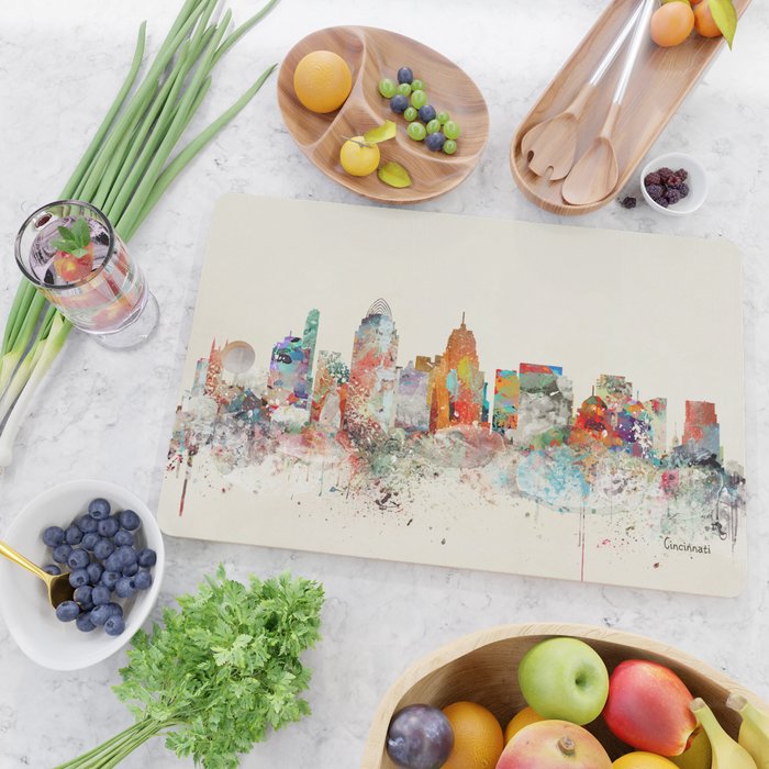 cincinnati ohio skyline Cutting Board Gallery Image 2