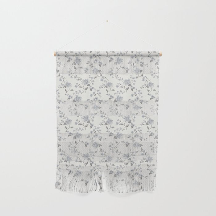 Vintage Floral - Grey Blue Wall Hanging Gallery Image 1