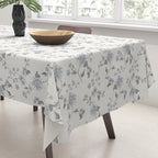 Vintage Floral - Grey Blue Tablecloth Gallery Image 3