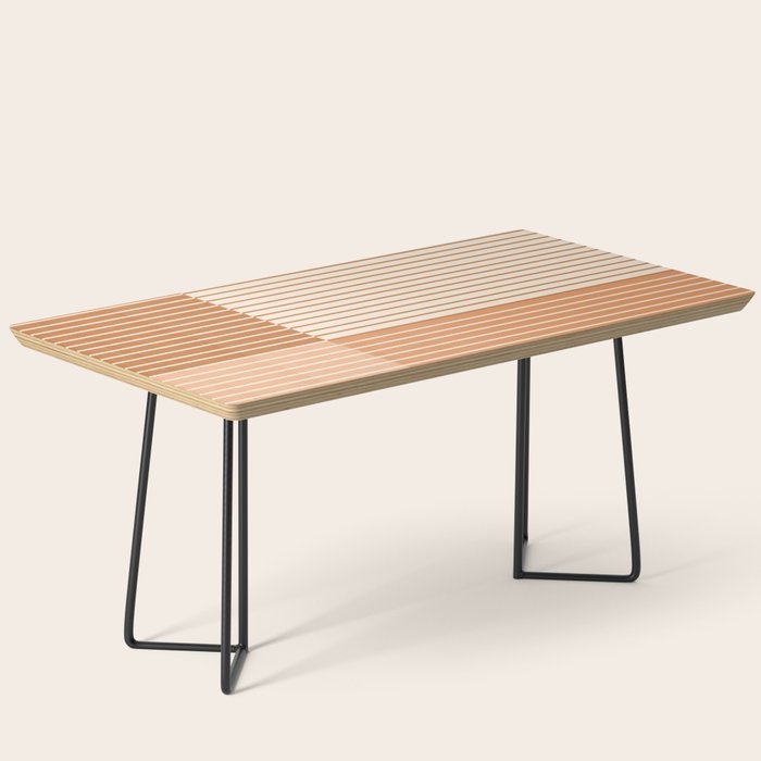 Color Block Line Abstract LXXIX Pantone Peach Fuzz Coffee Table Gallery Image 1