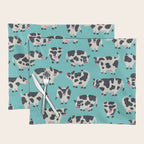 Cow Collection - Turquoise Placemat Gallery Image 1