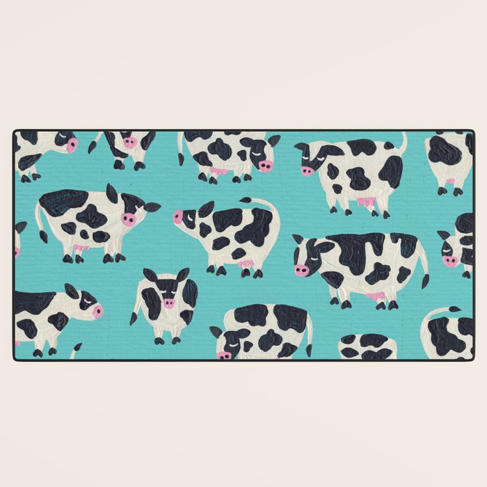 Cow Collection - Turquoise Desk Mat Gallery Image 3