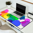 Translucent Rainbow Colored Circles with Sparkles - Multi Colored Desk Mat Gallery Image 2