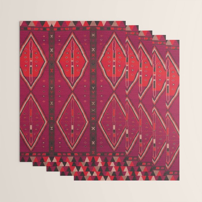 The Crimson Symmetry Handwoven Tribal Kilim Art Wrapping Paper Gallery Image 3