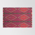 The Crimson Symmetry Handwoven Tribal Kilim Art Rug Gallery Image 2