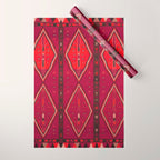 The Crimson Symmetry Handwoven Tribal Kilim Art Wrapping Paper Gallery Image 1