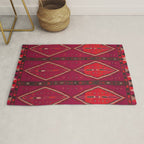 The Crimson Symmetry Handwoven Tribal Kilim Art Rug Gallery Image 1