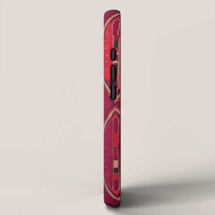 The Crimson Symmetry Handwoven Tribal Kilim Art iPhone Case Gallery Image 2