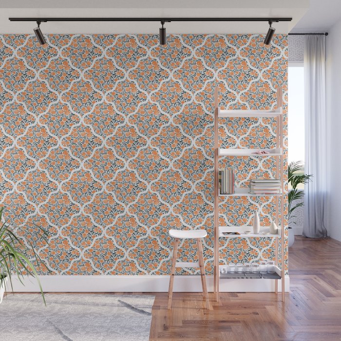 Tangerine Lattice Dreams Wall Mural Gallery Image 1
