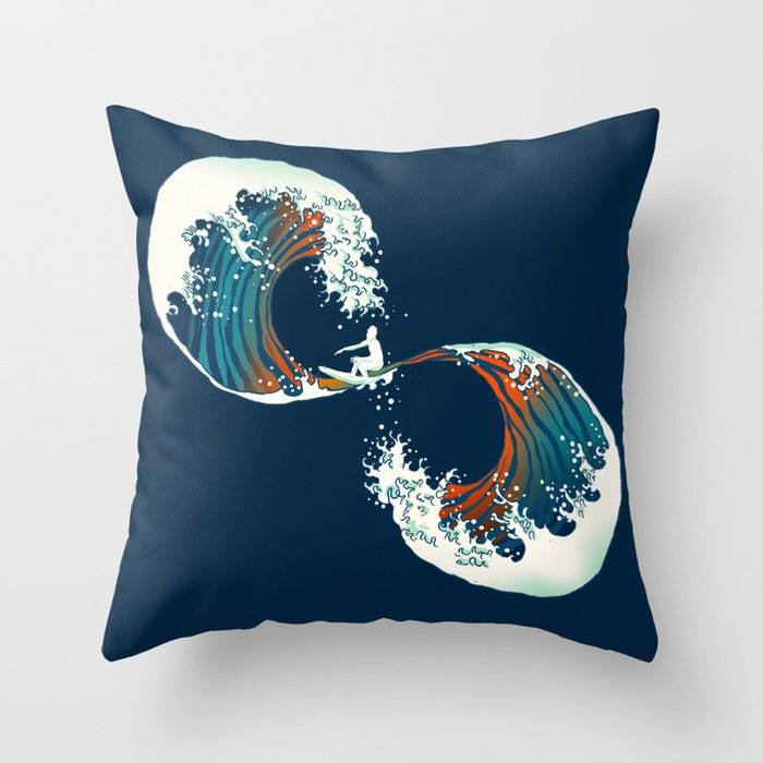 The Wave is forever Throw Pillow Gallery Image 6